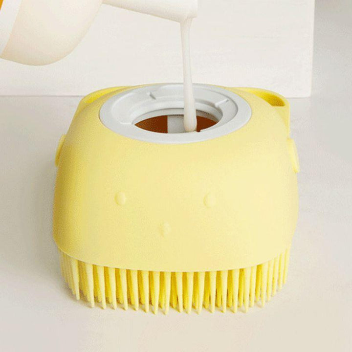 Silikonkroppsbørste med sjampo-dispenser | Skanto