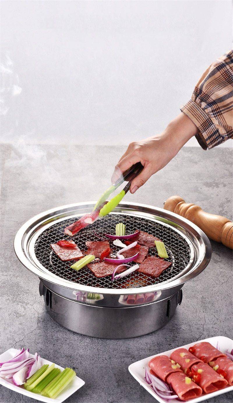 Bærbar Koreansk Stil Rustfritt Stål Kull Campinggrill | Skanto