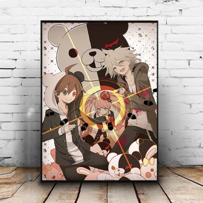 Hope's Peak Anime - Lærred Veggkunst Maleri