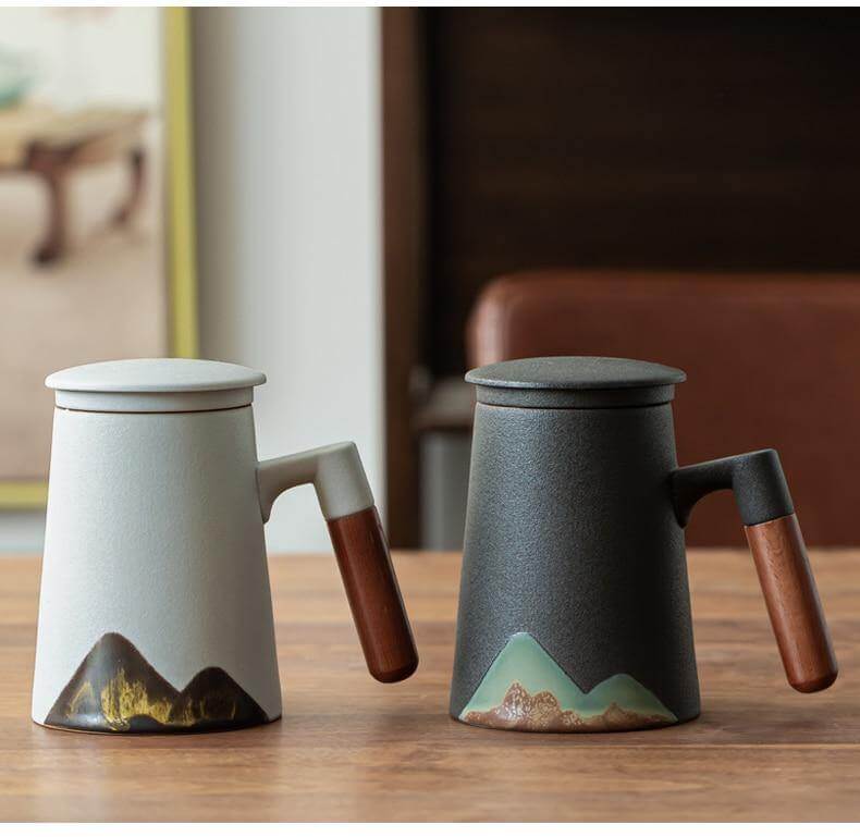 Mountain Art Keramiske Te Kopper Med Filter | Skanto