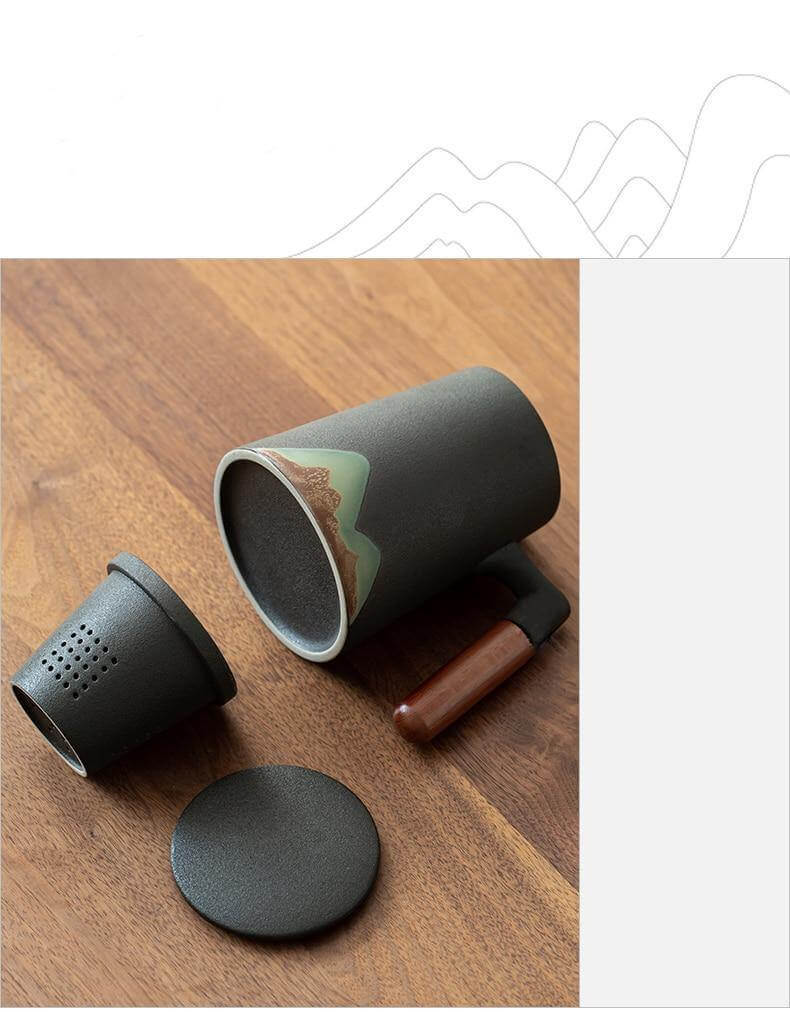 Mountain Art Keramiske Te Kopper Med Filter | Skanto