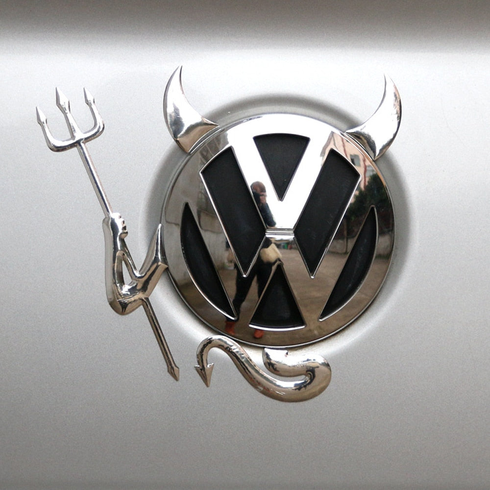 Skanto | 3D Morsom Lite Djevel Demon Horn Sticker for Biler