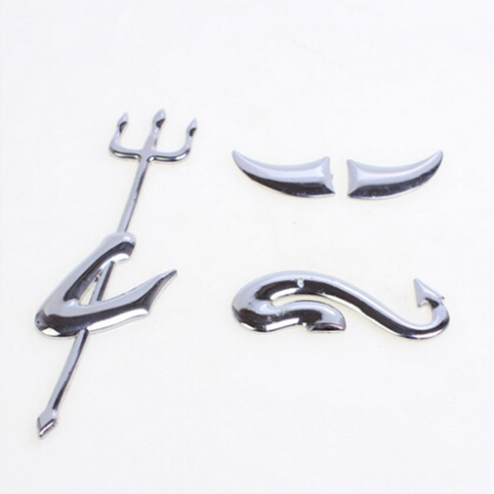 Skanto | 3D Morsom Lite Djevel Demon Horn Sticker for Biler