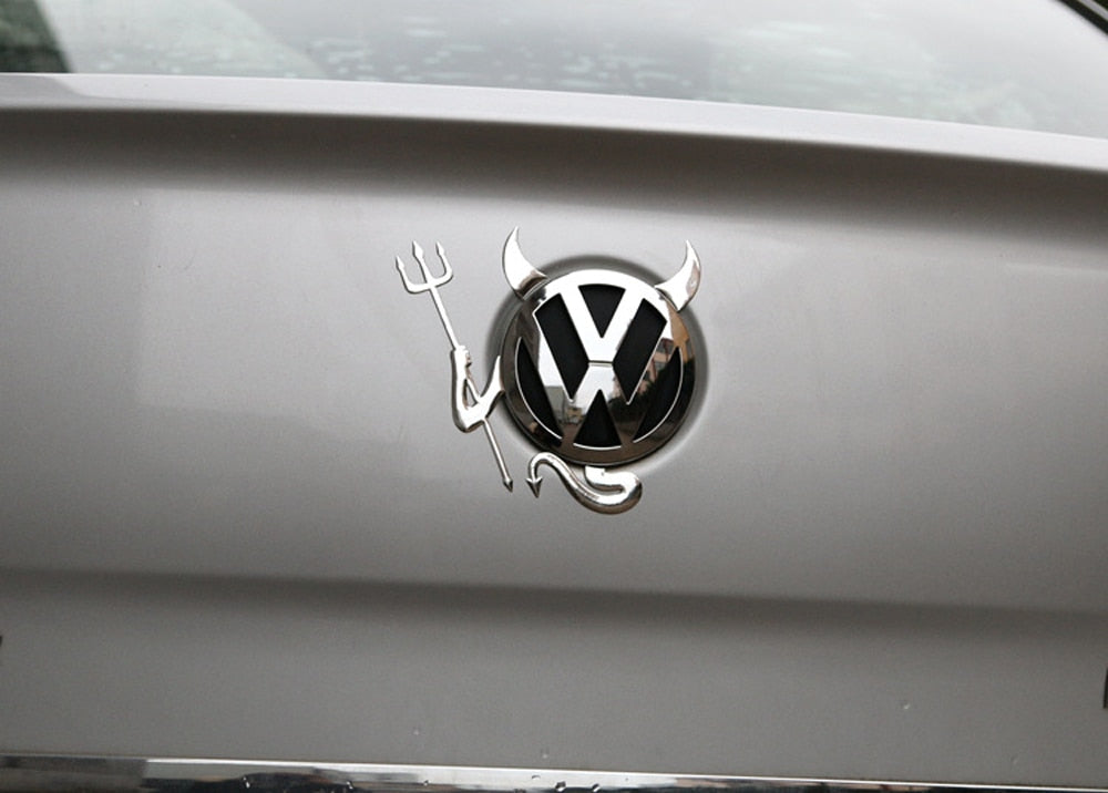 Skanto | 3D Morsom Lite Djevel Demon Horn Sticker for Biler