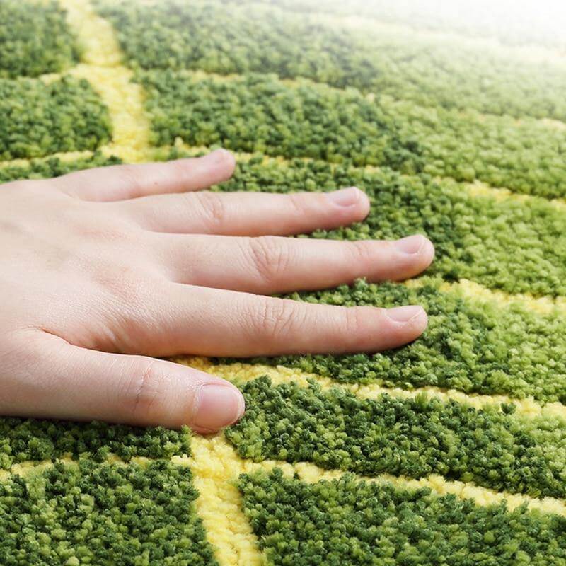 Pure Green Leaf Shape Home Rug | Skanto
