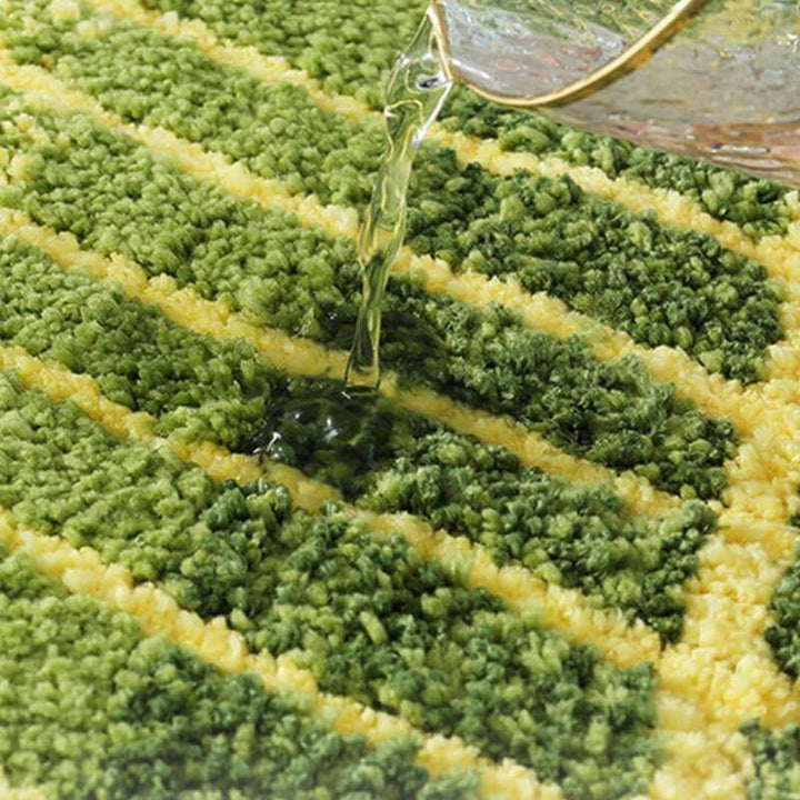 Pure Green Leaf Shape Home Rug | Skanto