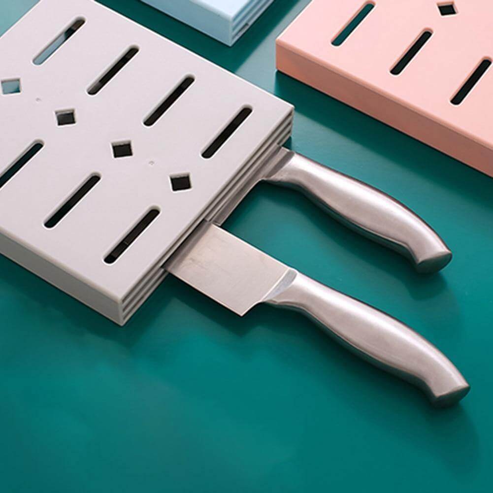 2PCS Kvadratisk Pastell Mavi Veggmontert Kniv Organizer