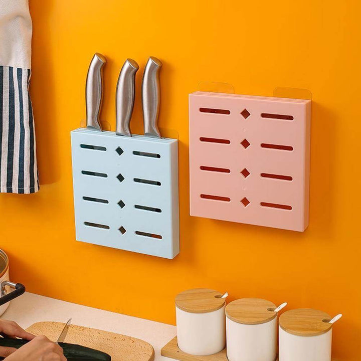 2PCS Kvadratisk Pastell Mavi Veggmontert Kniv Organizer