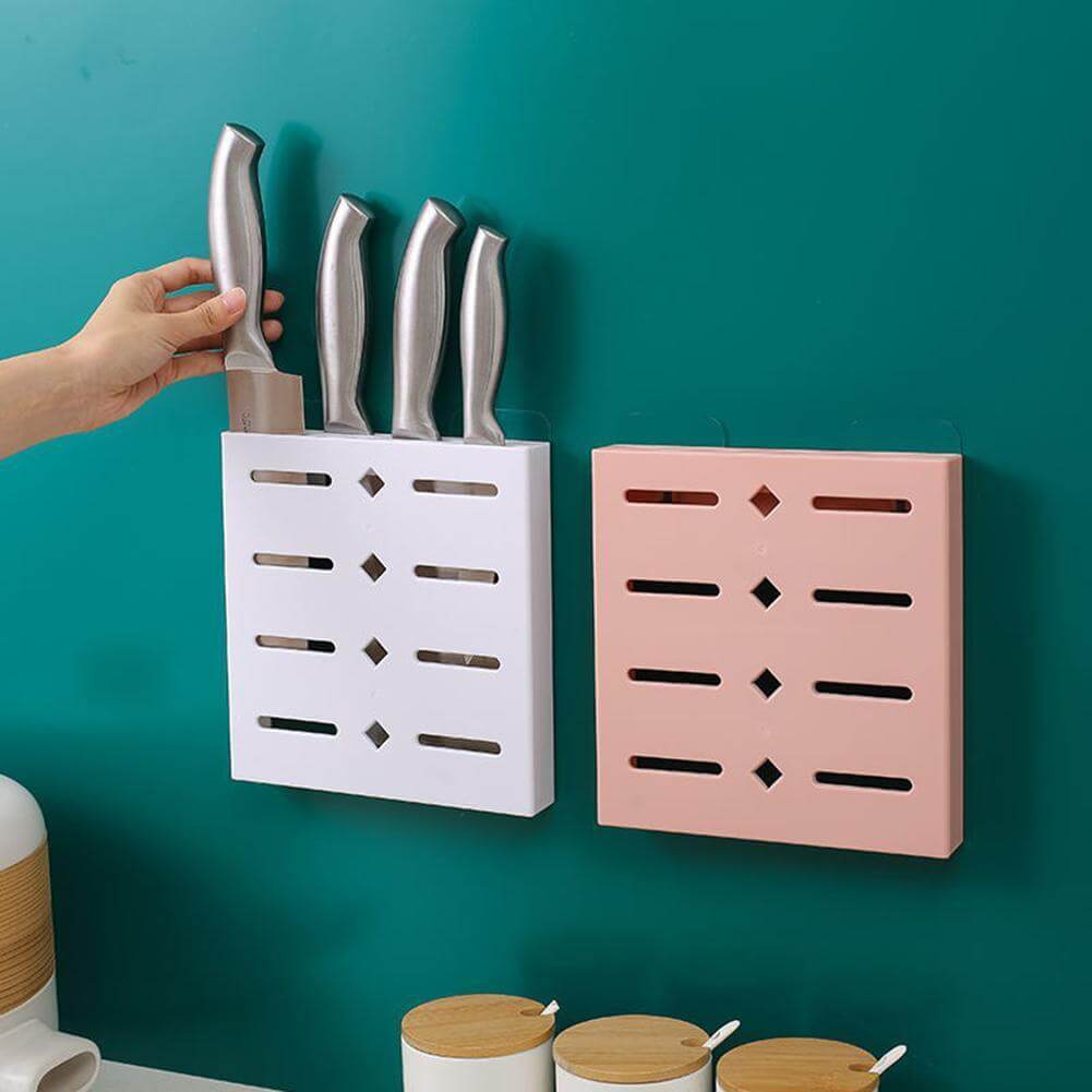 2PCS Kvadratisk Pastell Mavi Veggmontert Kniv Organizer