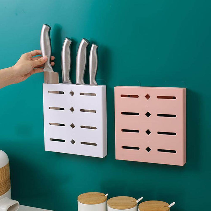 2PCS Kvadratisk Pastell Mavi Veggmontert Kniv Organizer