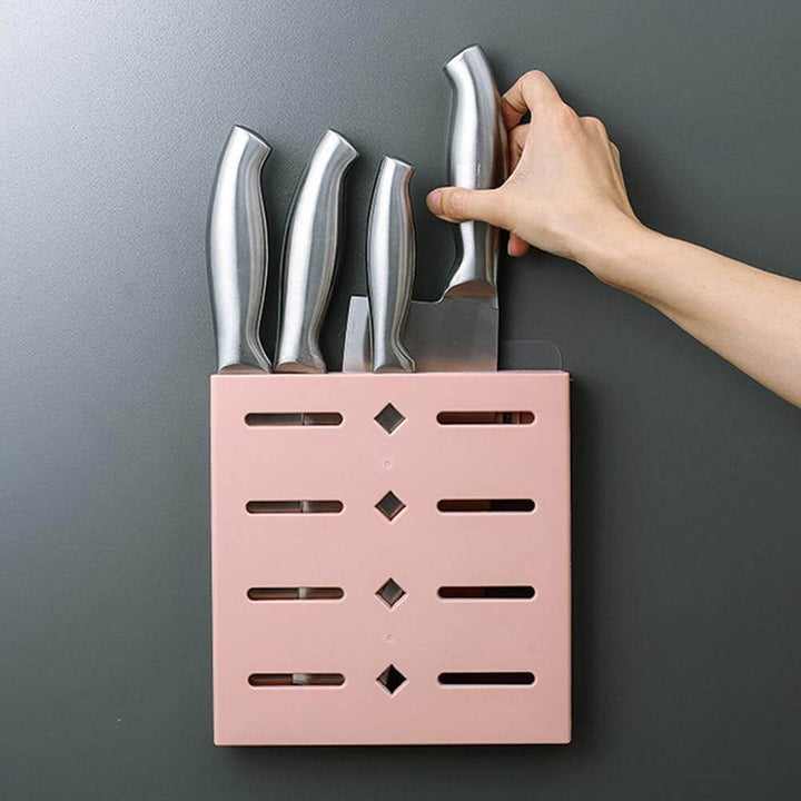 2PCS Kvadratisk Pastell Mavi Veggmontert Kniv Organizer