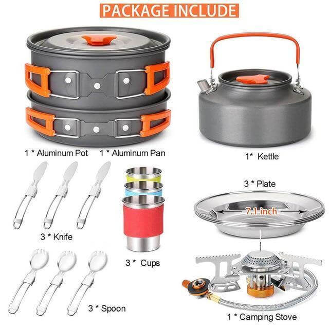 Spider X Camping Stove Set med kokeutstyr | Skanto