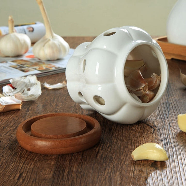 Kreativ Bamboo Lokk Keramisk Oppbevaringsboks | Skanto