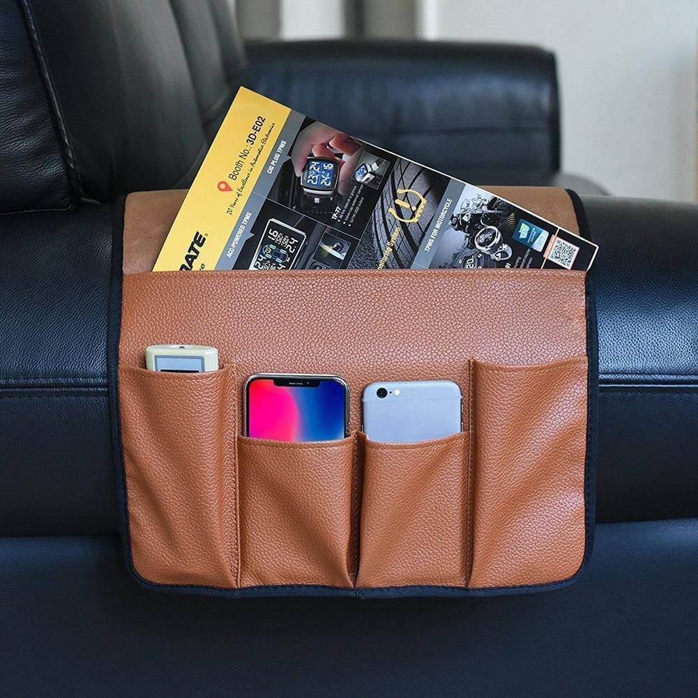 Skanto | Non-slip 5 lomme lær armlene stol organiser