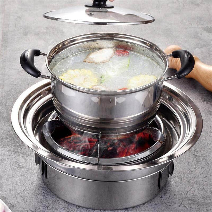 Bærbar Koreansk Stil Rustfritt Stål Kull Campinggrill | Skanto