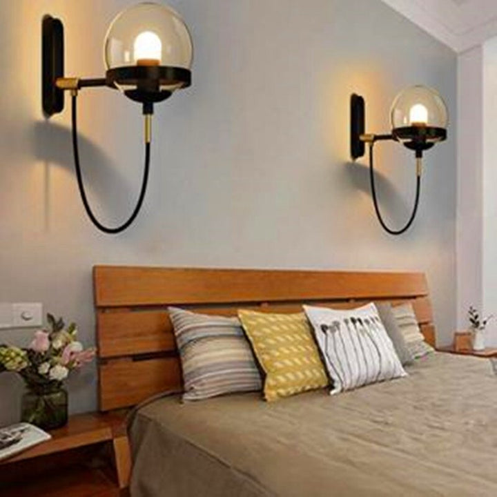 Elegant Retro Vegg Glass Ball Lampe | Skanto