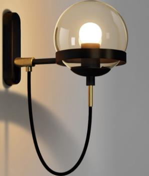Elegant Retro Vegg Glass Ball Lampe | Skanto
