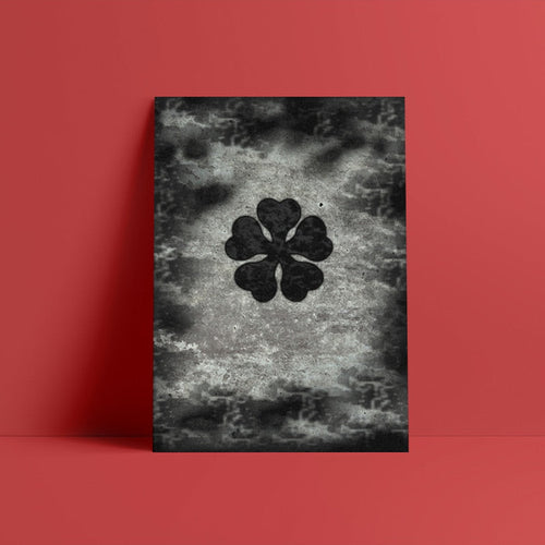 Svart Five Clover - Lerret Veggkunst Maleri | Skanto