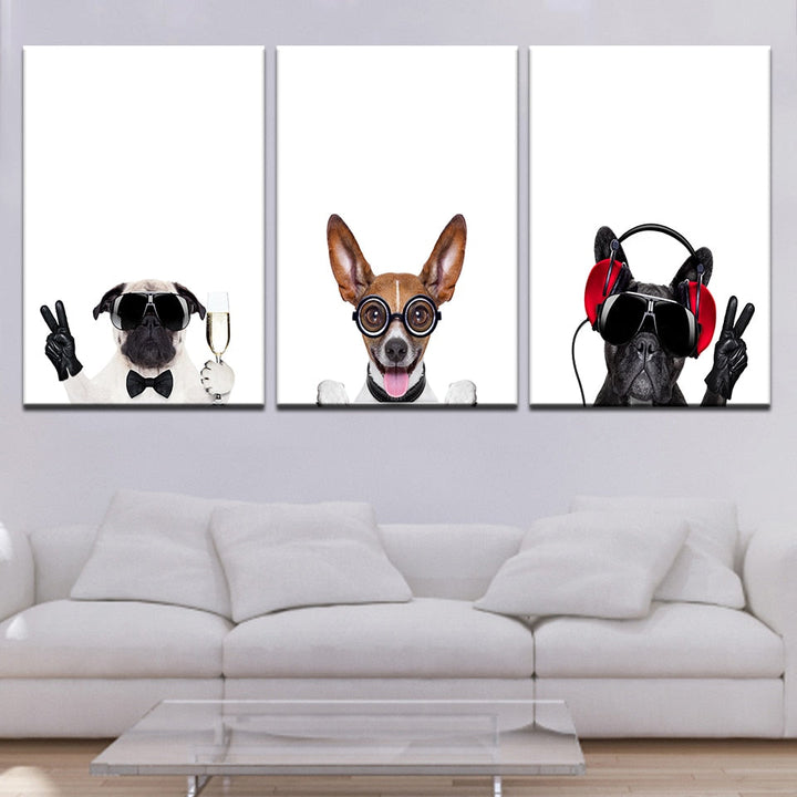 Doggy DJ - Lerret Veggkunst Maleri