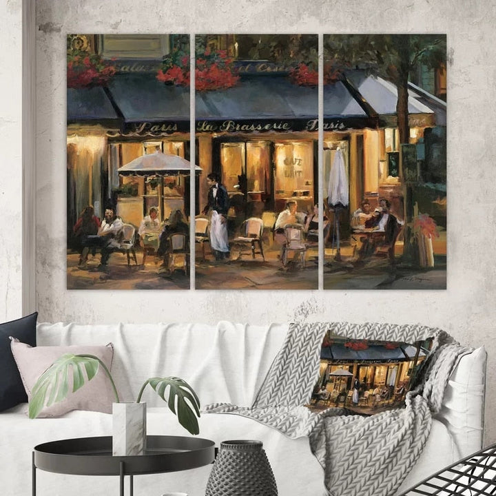 French Corner Cafe - Lerret Veggkunst Maleri