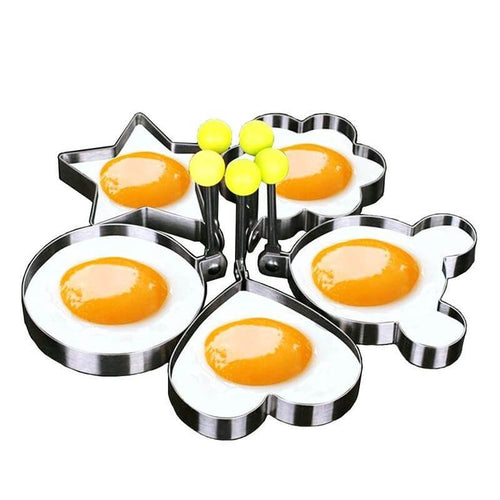 5 stk/set Rustfritt stål Stekt Egg Form Pannekake Ringer | Skanto