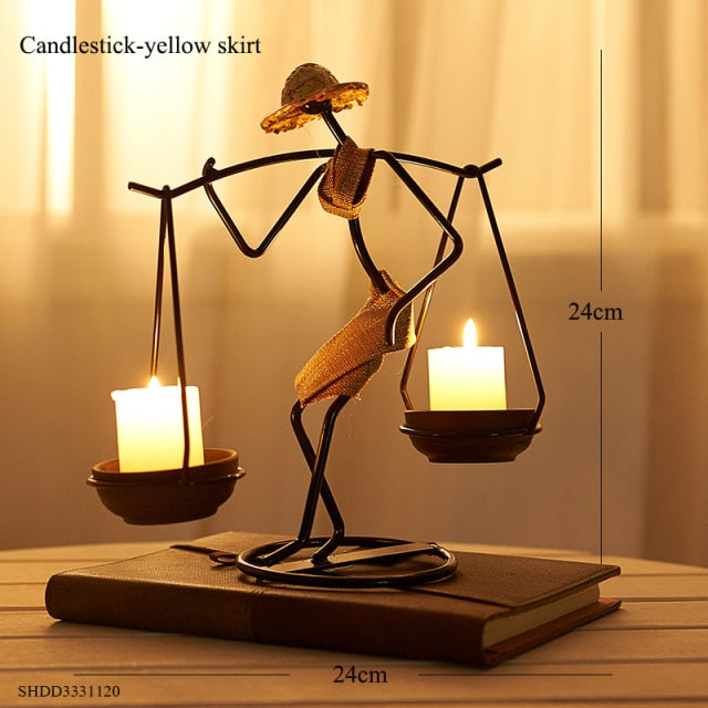 Nordic Abstract Character Metal Candle Holder | Skanto