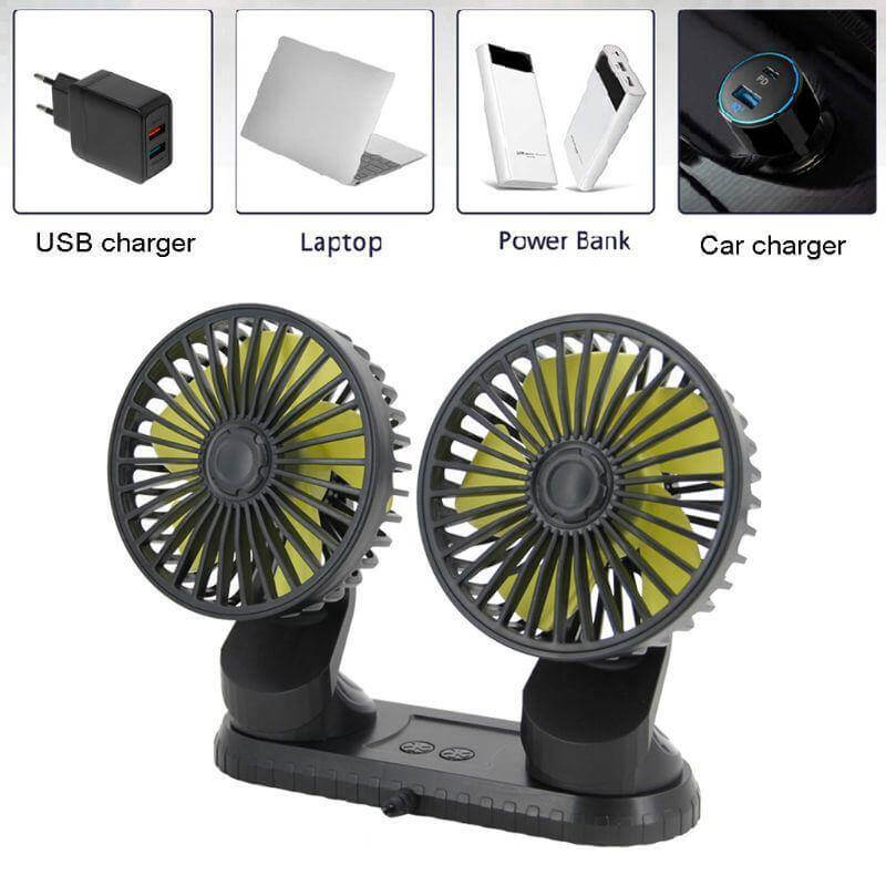 Universell justerbar USB dobbel vifte | Skanto