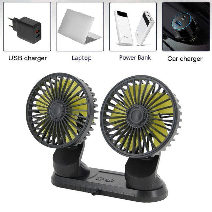 Universell justerbar USB dobbel vifte | Skanto