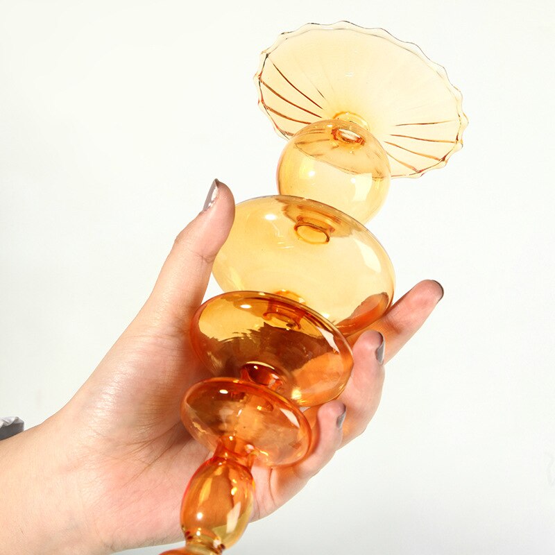 Moderne Glass Kandelaber-Orange | Skanto