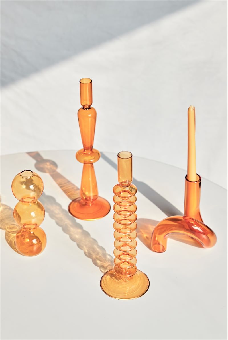 Moderne Glass Kandelaber-Orange | Skanto