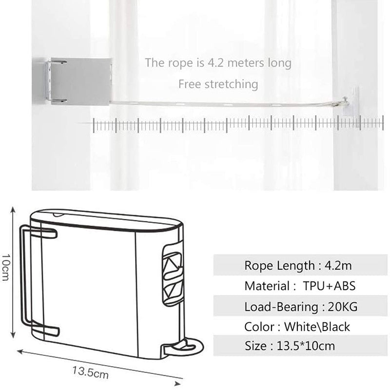 Punch-Free InvisiSkantoe RetractaSkantoe Tørkesnor