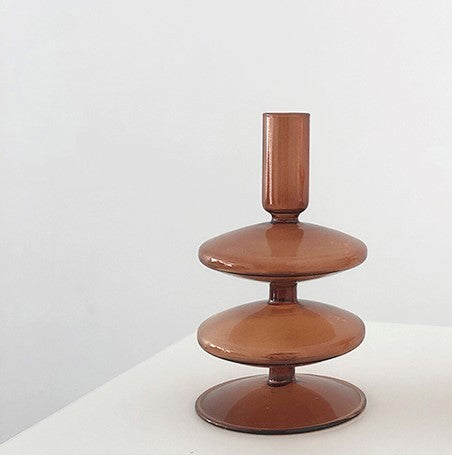 Moderne Glass Lysestake-Brun | Skanto