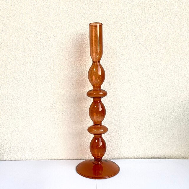 Moderne Glass Lysestake-Brun | Skanto