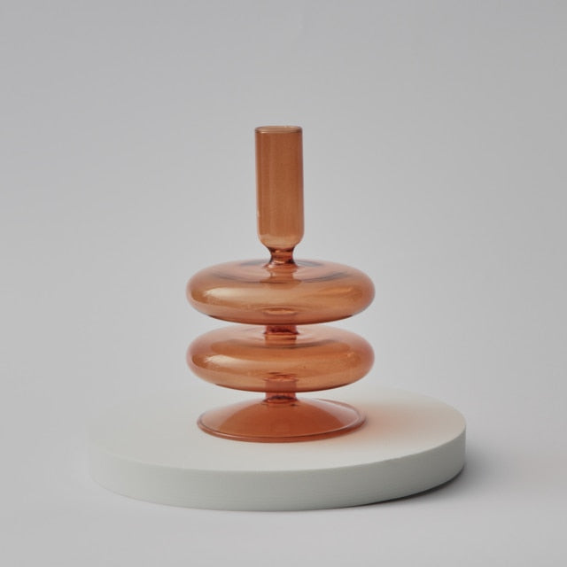Moderne Glass Lysestake-Brun | Skanto