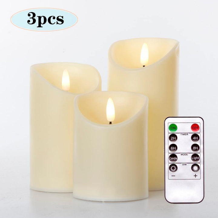 3stk Fjernkontrollert LED Flammefri Stearinlys | Skanto