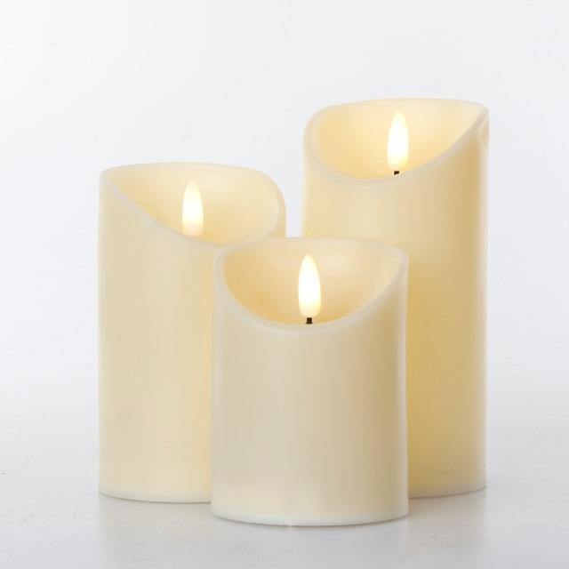 3stk Fjernkontrollert LED Flammefri Stearinlys | Skanto