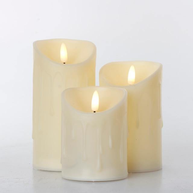 3stk Fjernkontrollert LED Flammefri Stearinlys | Skanto