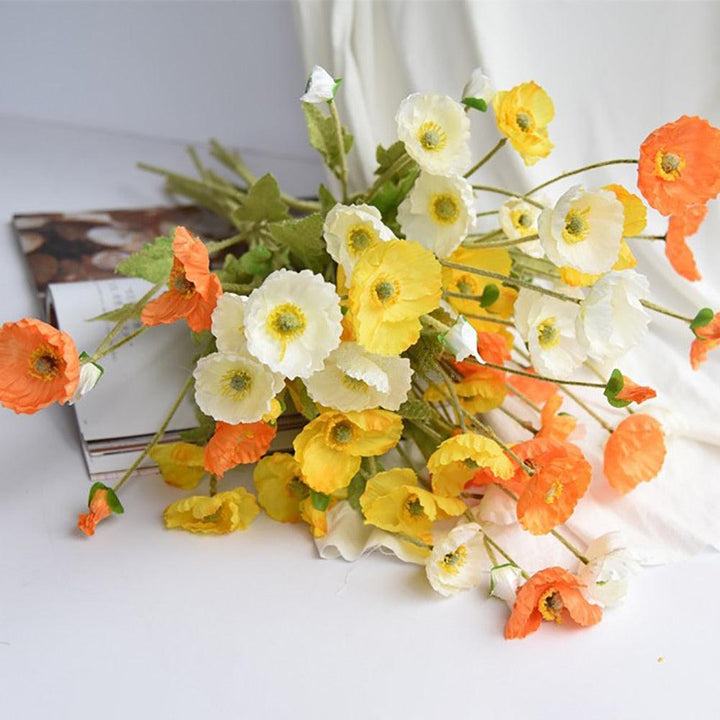 Skanto | BloomCharm Kunstig Blomsterdekor | Realistiske Valmuer | Ulike Farger & Størrelser