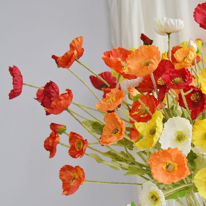 Skanto | BloomCharm Kunstig Blomsterdekor | Realistiske Valmuer | Ulike Farger & Størrelser