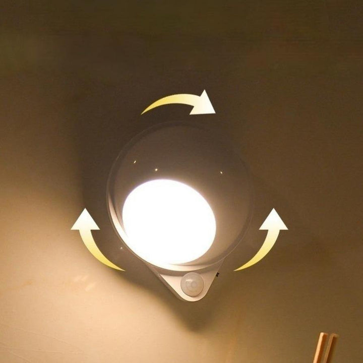 360 Grad Roterende Vanndråpe Kroppssensor Oppladbar Lampe | Skanto