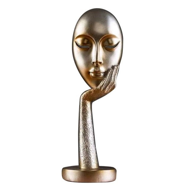 Moderne abstrakt menneskelig ansiktskunststatue | Skanto