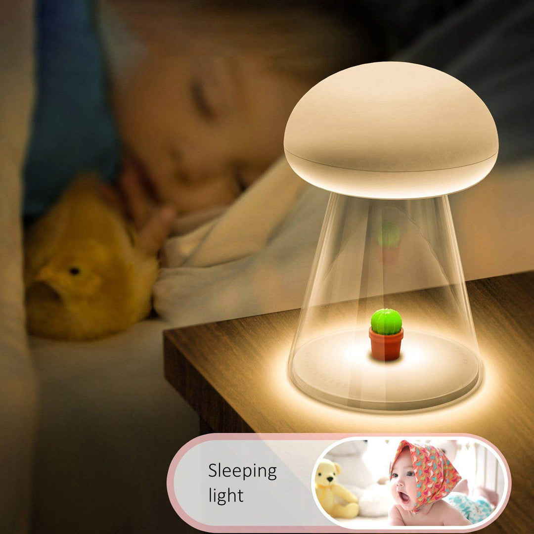 Skanto | Oppladbar Hvit Kaktus USB Sopp Nattlampe