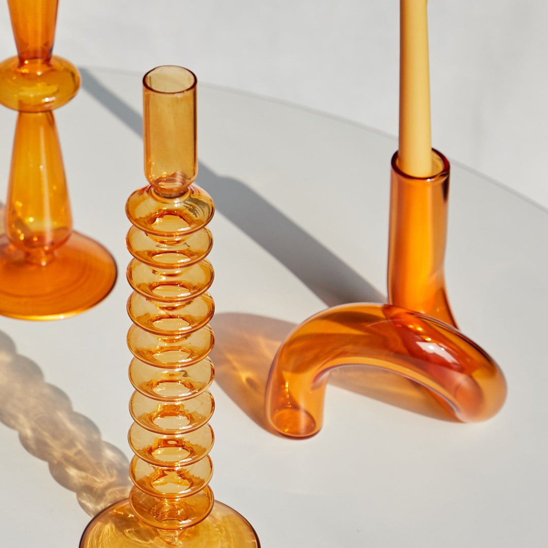 Moderne Glass Kandelaber-Orange | Skanto