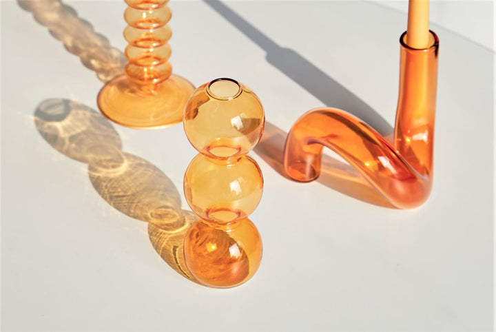 Moderne Glass Kandelaber-Orange | Skanto
