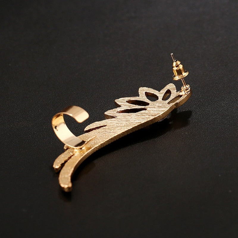 Skanto | Fashion Alloy Feather Øreklipp Clip on Øredobber
