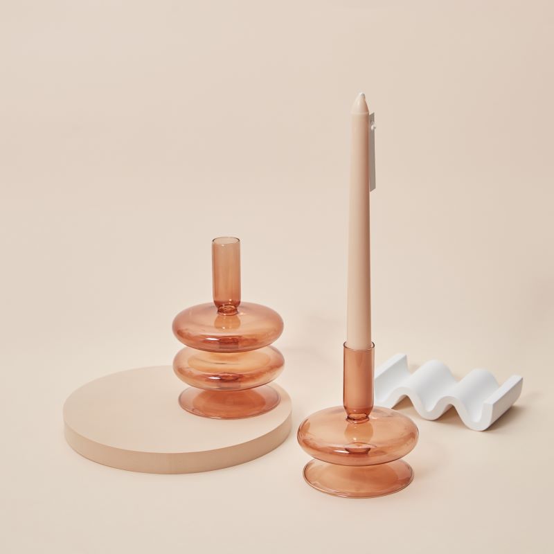 Moderne Glass Lysestake-Brun | Skanto