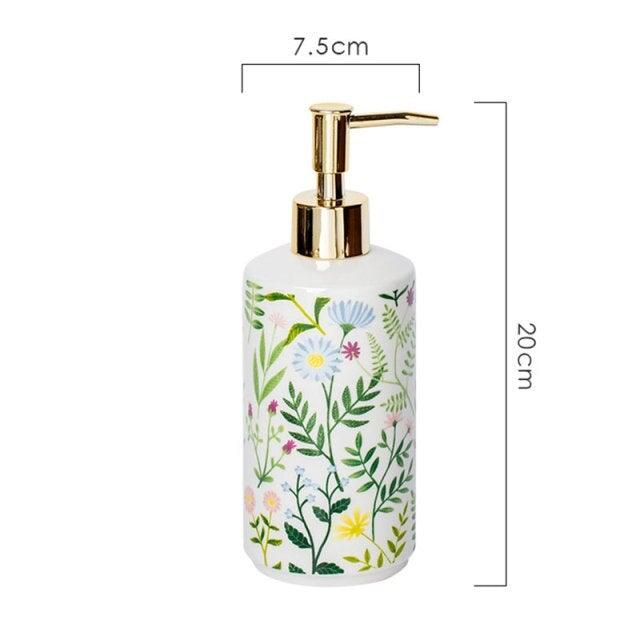 Skanto | Såpedispenser laget av keramik med blomstermotiv