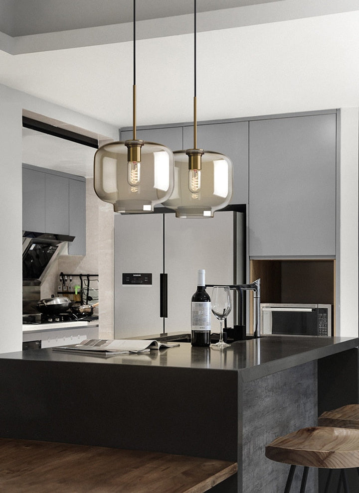 Moderne hengelamper i glass