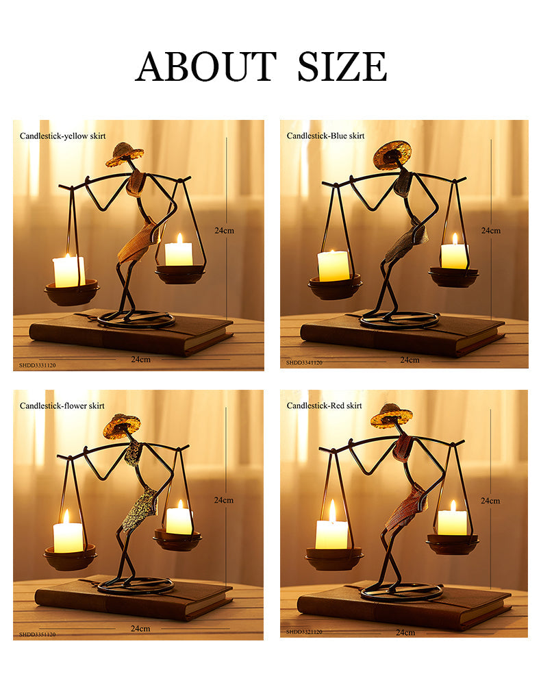 Nordic Abstract Character Metal Candle Holder | Skanto