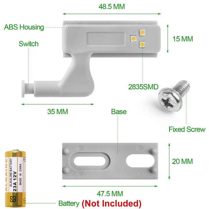 10stk LED Sensor Hinge Garderobelampe | Skanto